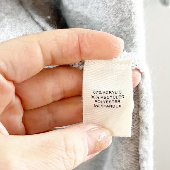 Marled Long Sleeve Open Duster Cardigan Sweater Gray Medium - Picture 5 of 9